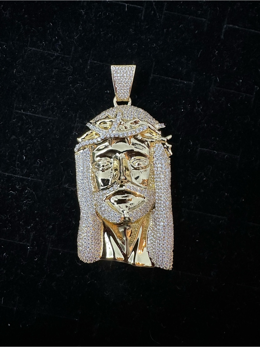New Gold plated cz Jesus Head Pendant Charm